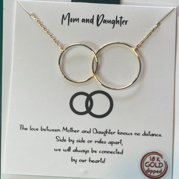 Mom and Daughter Circle Bonding Necklace