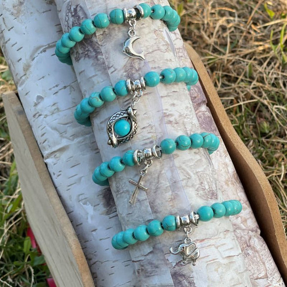 Handmade Turquoise Bead Bracelet